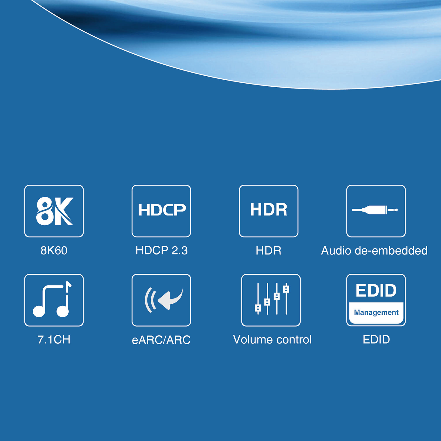 eARC Audio Adapter, 48Gbps Speed, 8K@60Hz Video Resolutions, Dolby Atmos, HDMI 2.1, HDR10+, CEC Control, EDID Management