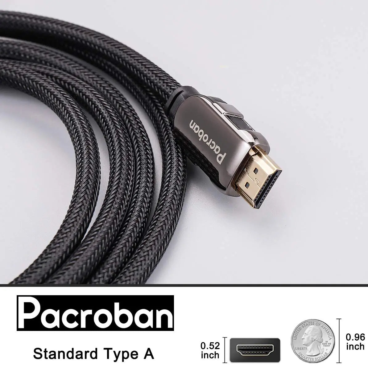 Monoprice 8K Ultra High Speed Slim HDMI Cable - HDMI 2.1, 8k@60Hz,  4k@120Hz, 48Gbps, HDR, VRR, 1ft, Black 